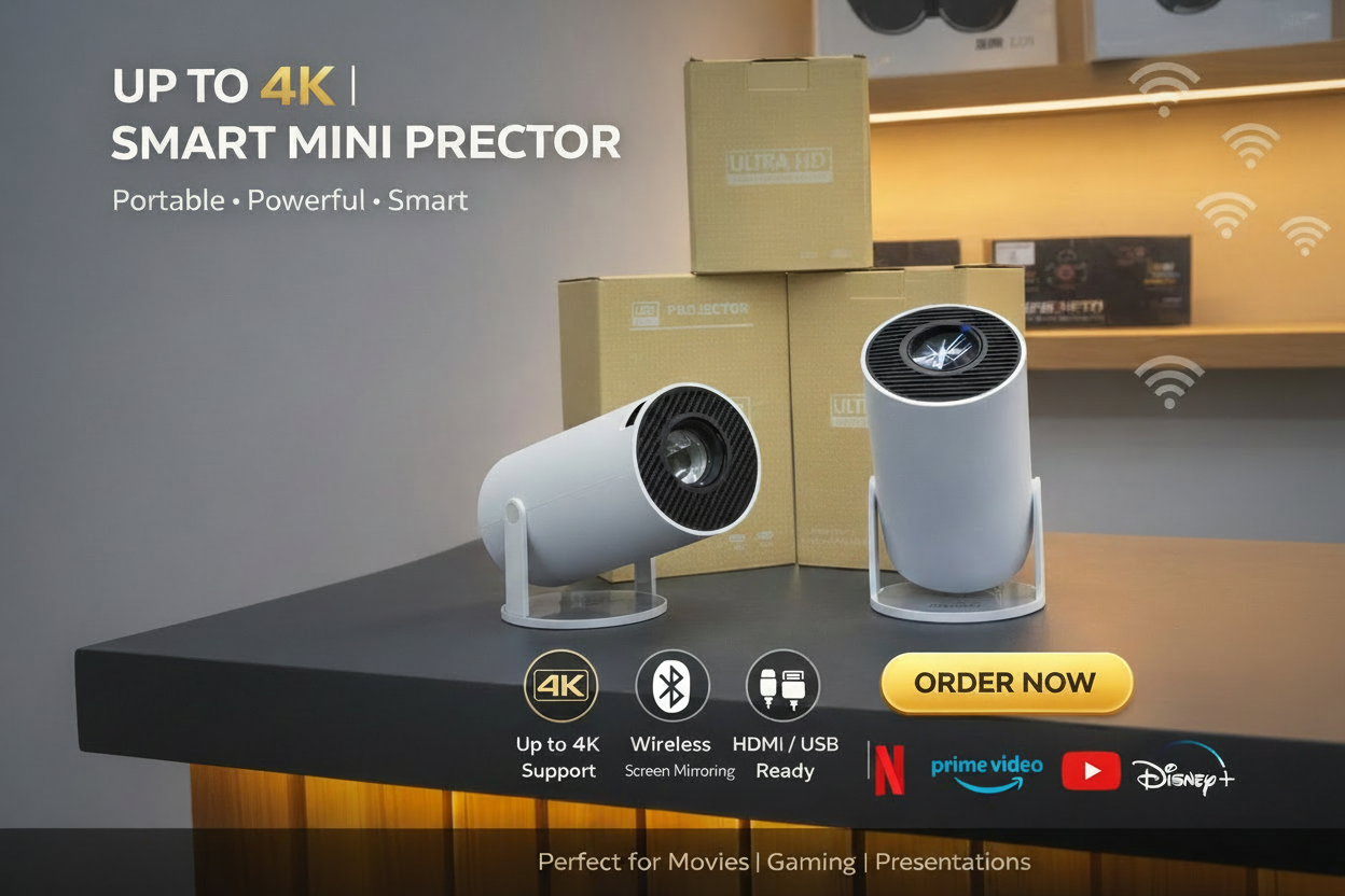 Smart Android Projector – Up to 4K Support